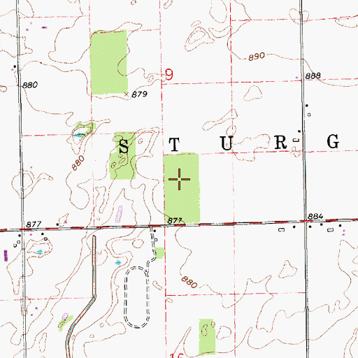 Topographic Map of Township of Sturgis, MI