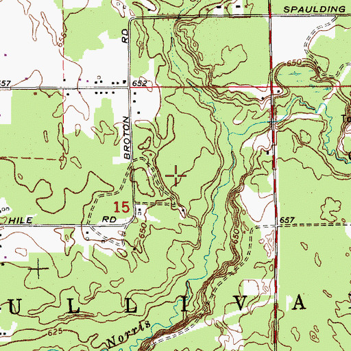 Topographic Map of Township of Sullivan, MI