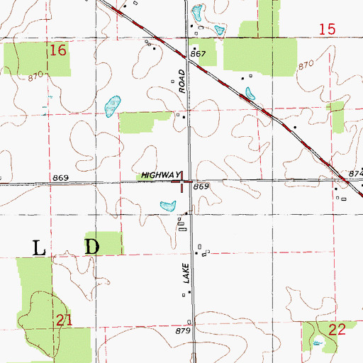 Topographic Map of Township of Sunfield, MI