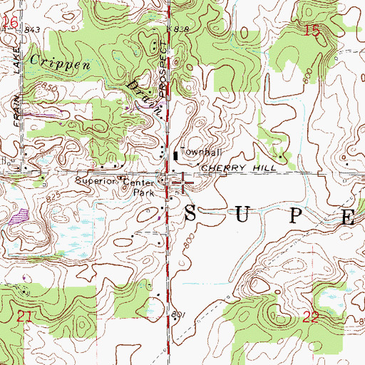 Topographic Map of Charter Township of Superior, MI