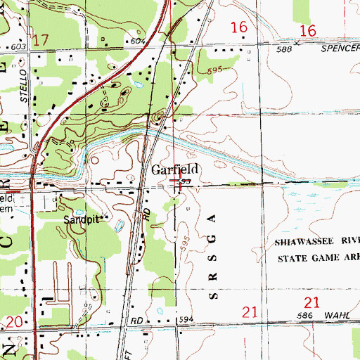 Topographic Map of Township of Swan Creek, MI