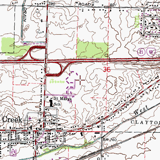 Topographic Map of City of Swartz Creek, MI