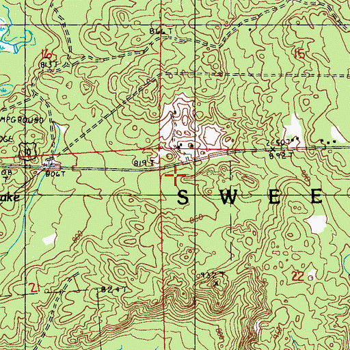 Topographic Map of Township of Sweetwater, MI