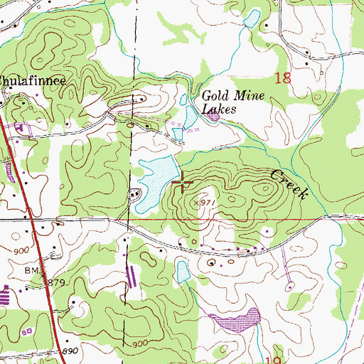 Topographic Map of Chulafinnee Church, AL
