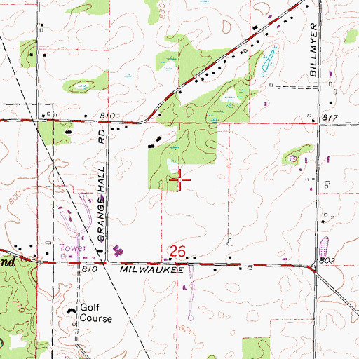Topographic Map of Township of Tecumseh, MI