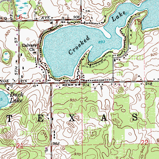 Topographic Map of Charter Township of Texas, MI