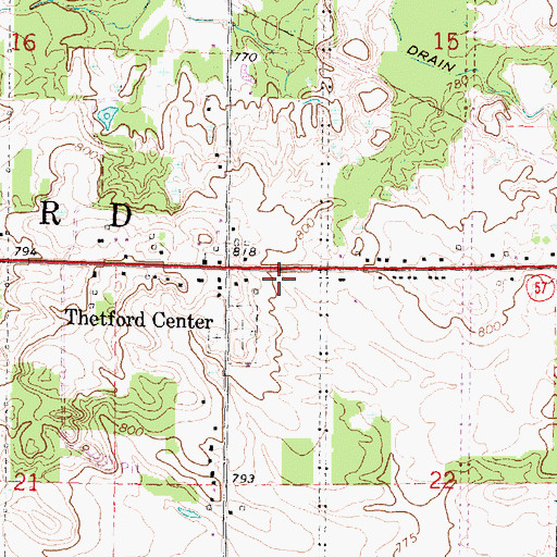 Topographic Map of Township of Thetford, MI