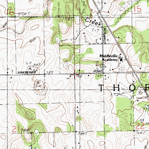 Topographic Map of Township of Thornapple, MI