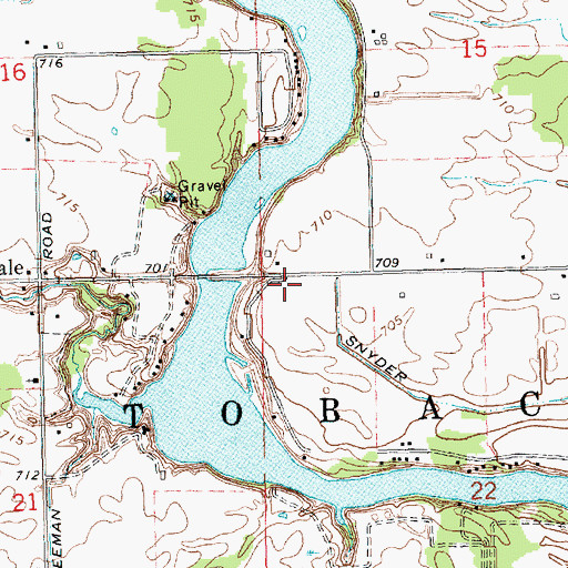 Topographic Map of Township of Tobacco, MI