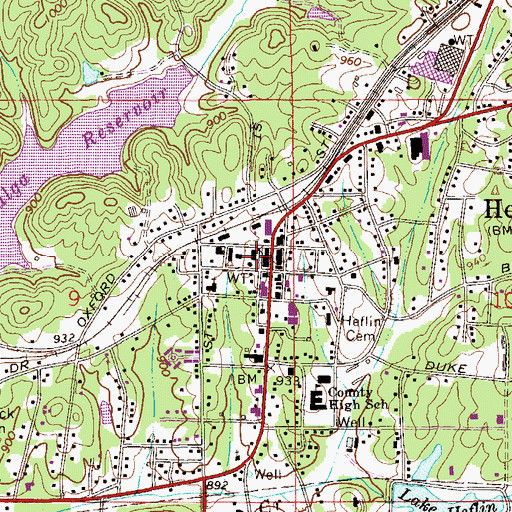 Topographic Map of Cleburne County Courthouse, AL