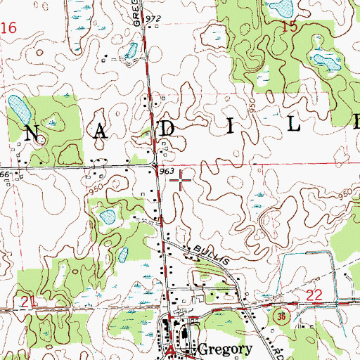 Topographic Map of Township of Unadilla, MI
