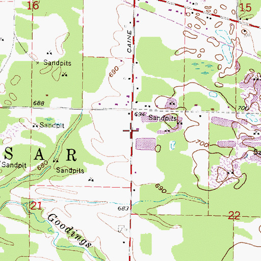 Topographic Map of Township of Vassar, MI