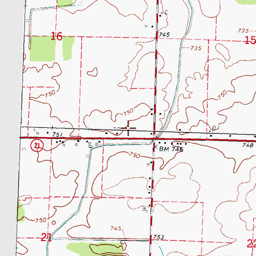 Topographic Map of Township of Venice, MI