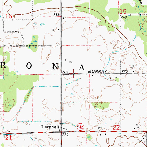 Topographic Map of Township of Verona, MI