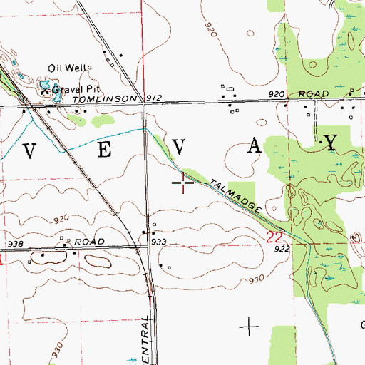 Topographic Map of Township of Vevay, MI