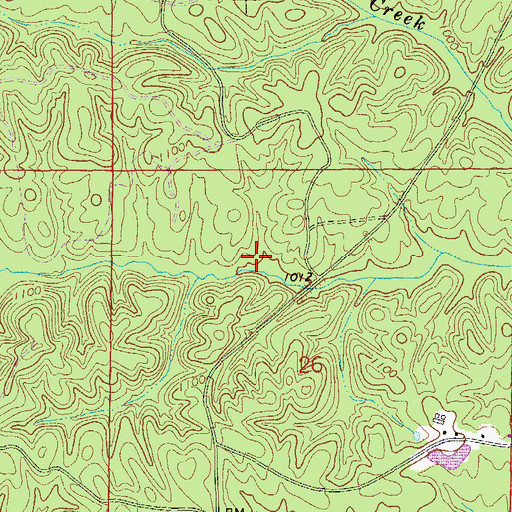Topographic Map of Coldwater, AL