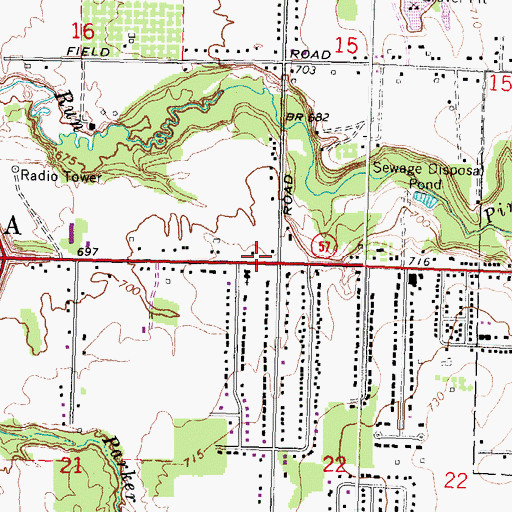 Topographic Map of Charter Township of Vienna, MI