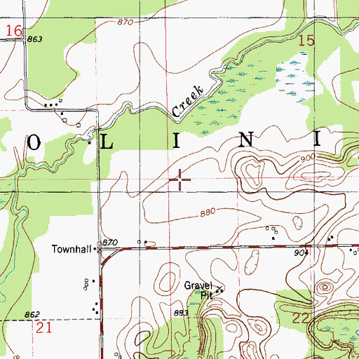 Topographic Map of Township of Volinia, MI