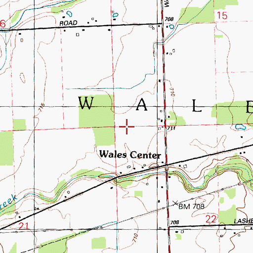 Topographic Map of Township of Wales, MI