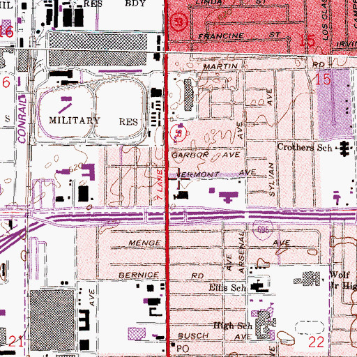 Topographic Map of City of Warren, MI