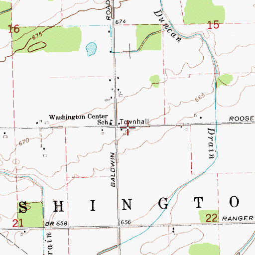 Topographic Map of Township of Washington, MI