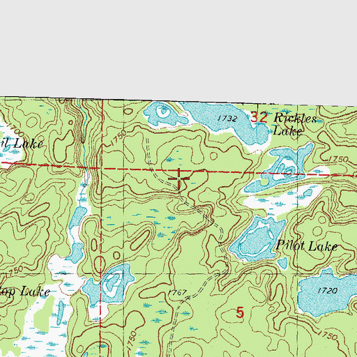 Topographic Map of Township of Watersmeet, MI