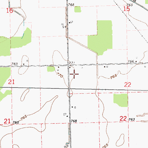 Topographic Map of Township of Watertown, MI