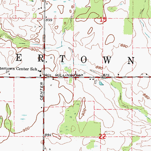 Topographic Map of Township of Watertown, MI
