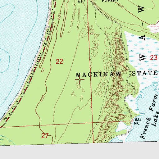 Topographic Map of Township of Wawatam, MI
