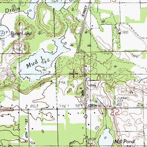 Topographic Map of Township of Wayland, MI