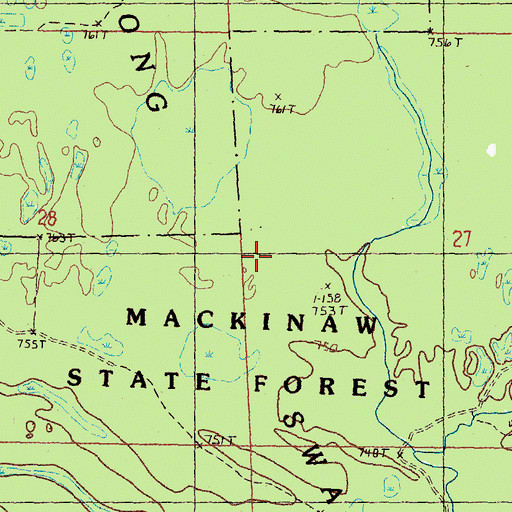 Topographic Map of Township of Wellington, MI