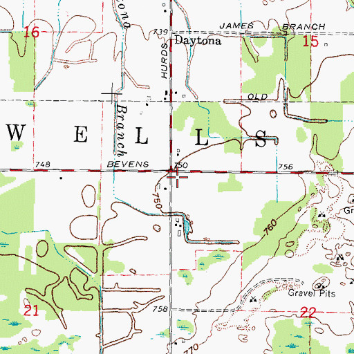 Topographic Map of Township of Wells, MI