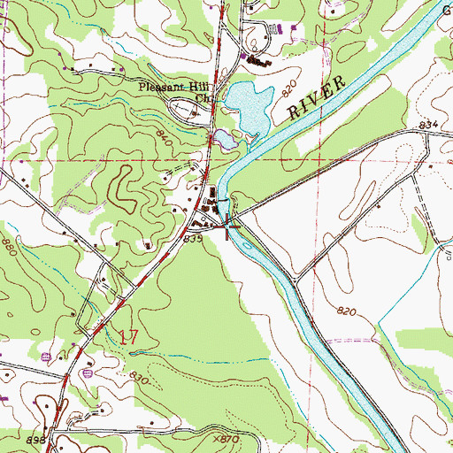 Topographic Map of Denman Bridge, AL