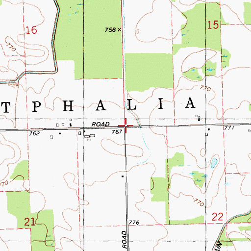 Topographic Map of Township of Westphalia, MI