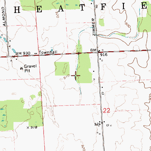 Topographic Map of Township of Wheatfield, MI