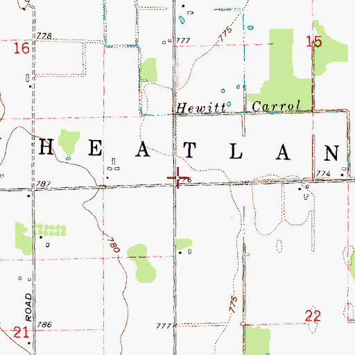 Topographic Map of Township of Wheatland, MI