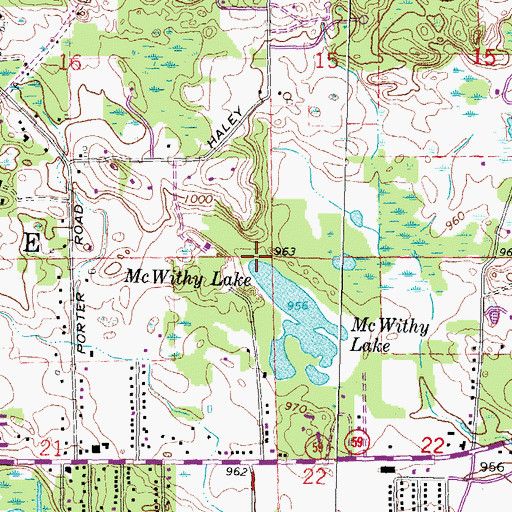 Topographic Map of Charter Township of White Lake, MI