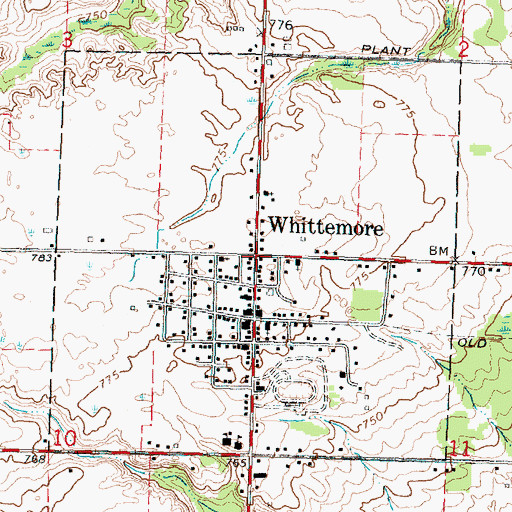 Topographic Map of City of Whittemore, MI