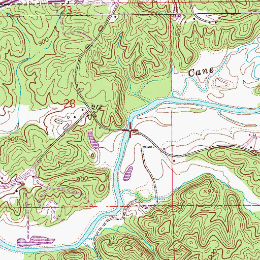 Topographic Map of Evans Bridge, AL