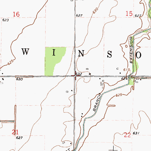 Topographic Map of Township of Winsor, MI