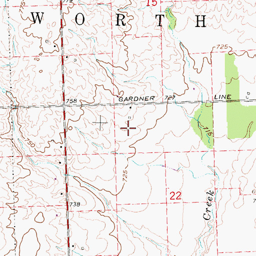 Topographic Map of Township of Worth, MI