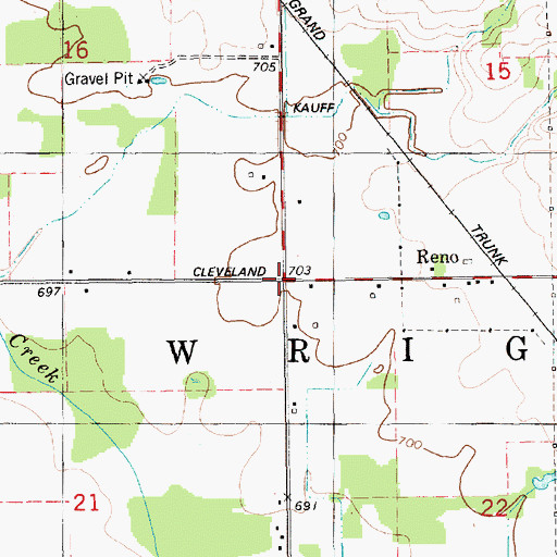 Topographic Map of Township of Wright, MI