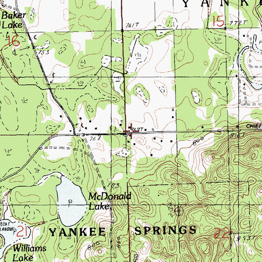 Topographic Map of Township of Yankee Springs, MI