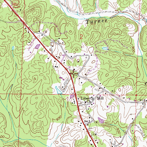 Topographic Map of Fairview Church (historical), AL