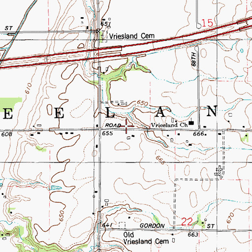 Topographic Map of Charter Township of Zeeland, MI