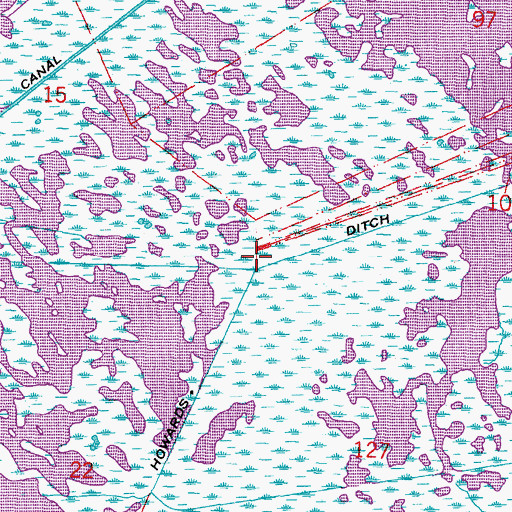 Topographic Map of Howards Ditch, LA