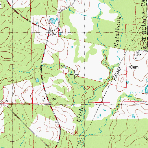 Topographic Map of Huff Branch, LA
