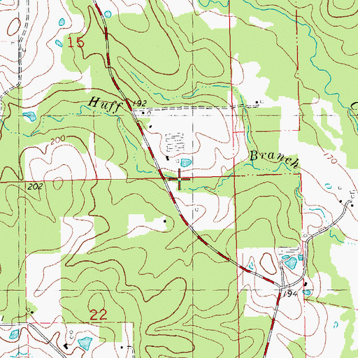 Topographic Map of Huff Chapel, LA