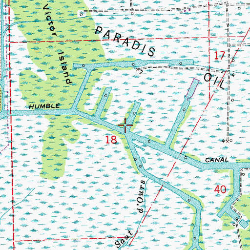 Topographic Map of Humble Canal, LA