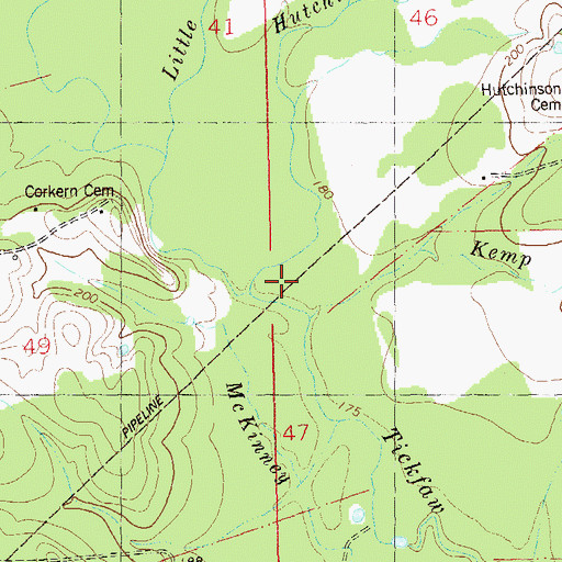 Topographic Map of Hutchison Creek, LA